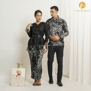 Nusa Kebaya Baju Kebaya Aurora Tille Couple Kemeja Batik Kebaya  Couple Modern  Kemeja Couple