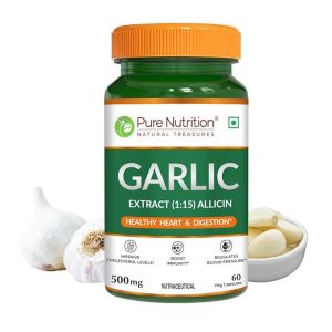 Pure Nutrition Garlic Plus Coleus Capsules for Heart Health & Blood Pressure Support - 60 Count Cholesterol & Blood Pressure Care