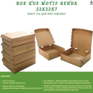 Box Kue 22x22 Dus 22x22X7 Bahan 310 Gsm (BAR68K3-ISI 20PCS)