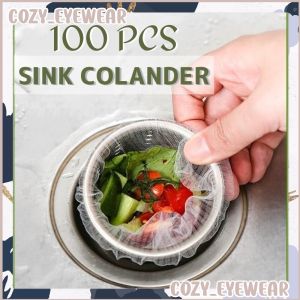 100pcs Kitchen Bathroom Hair Prevent Sink Colanders Strainers Tools Shower Drain Cover Net Mesh Filter Bag Net Strainer