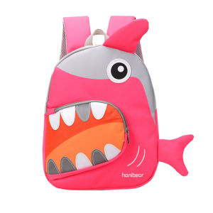 Kids Anti lost backpack with chest clip Cute Shark casual shopping backpack preschool
