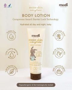 Moell Body Lotion - Moist Skin Everytime 185gr / body lotion bayi / natural organic