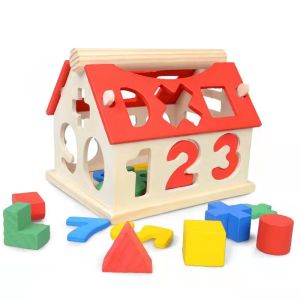 Wooden Blocks Matching Toy with Cube Shape and Number Colors