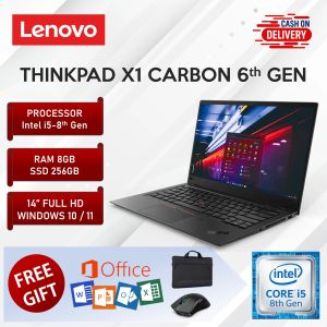 Lenovo Thinkpad X1 Carbon Gen 6 Slim Business Laptop i5 8th Gen 8GB RAM 256GB SSD 14 Inch Full HD Screen Display
