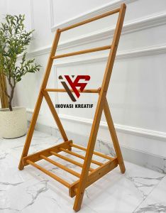 Gantungan Sajadah dan Mukena Kayu / Gantungan Mukena dan Sajadah Aestetic / Rak Jemuran Handuk / Jemuran Pakaian / Hangger Kayu Gantungan Mukena