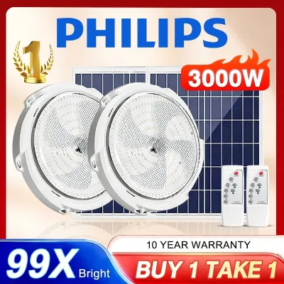 BUY 1 TAKE 1 Solar Light 3000W Indoor Light LED Solar Ceiling Light Waterproof With Remot Solar lights With Solar Panel Outdoor waterproof IP67