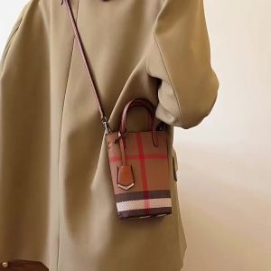 Túi điện thoại đeo chéobán chạy cho phụ nữ 2024 Túi xách nhỏ thời trang mới bằng vải canvas kẻ caro nhẹ túi đeo vai