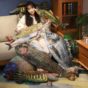 JOJO CASTLE New Lifelike Fish Series Plush Throw Pillow Soft Soothing Sleeping Pillow Back Pillow Funny Room Decor Game Props To Kids