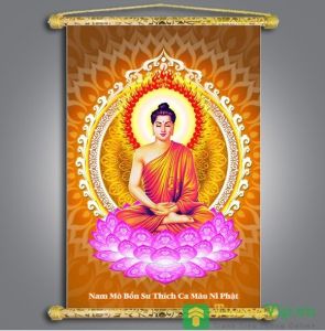 Tranh Liễn Phật Giáo - Vải Canvas Cao Cấp - Phật Thích Ca Mâu Ni 03