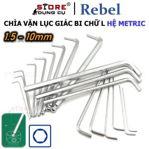 Lục giác lẻ 1.5-10mm chìa vặn lục giác bi chữ L REBEL lục giác trắng thép Cr-V chìa vặn vít âm lục giác 1.5mm 2.0mm 2.5mm 3.0mm 4.0mm 5.0mm 6.0mm 8.0mm 10.0mm