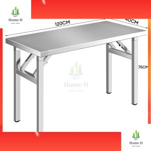 Heavy-Duty Stainless Steel Table for Dining Kitchen Study & Office  Multi-Functional Computer Desk