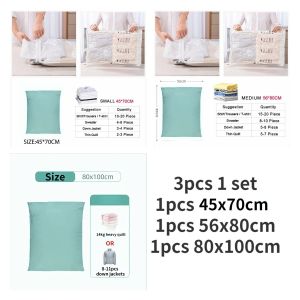 LORDWEY 2- 6PCS Vacuum Storage Bag For Clothing Quilt NO PUMP Compressed Bag Reusable Travel Saving Space Bags