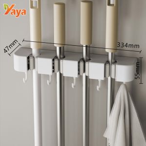 YAYA ที่แขวนอเนกประสงค์ ที่แขวนไม้กวาด ไม้ถูพื้น ไม่ต้องเจาะ ติดง่าย รับน้ำหนักเยอะ แขวนไม้กวาด ที่แขวน