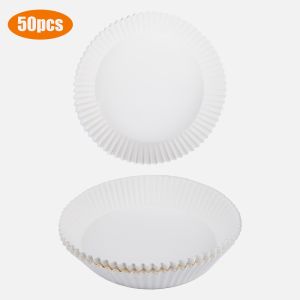 【Ready Stock】50pcs 20cm Air Fryer Disposable Baking Paper Non-Stick Steamer Round Parchment Paper Liners Air Fryer Paper Kertas Air Fryer 空气炸锅专用纸 空气炸锅油纸 烘焙紙