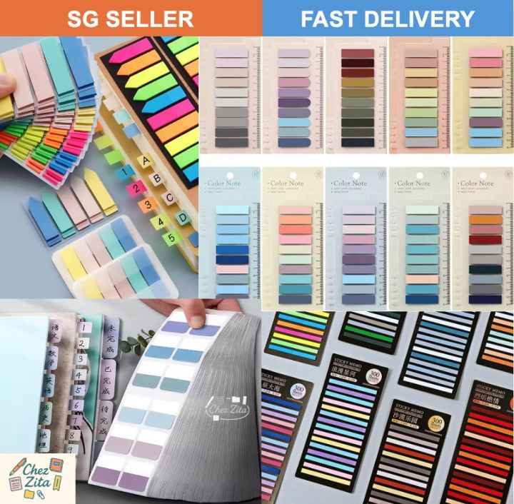 【SG Seller】Sticky Index Tabs Transparent Fluorescent Arrow ...