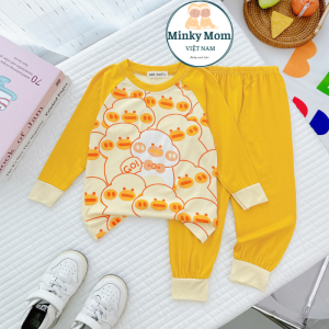 Bộ Quần Áo Trẻ Em Dài Tay Hiệu Minky Mom Vải Thun Lạnh In Toàn Thân Tay Raglan Cho Bé 0-8 tuổi mặc ngày máy lạnh mùa thu TD-IN103