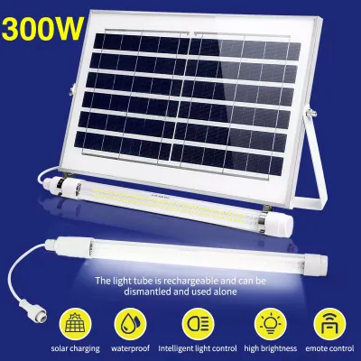LED Solar Light Tube 300w Solar Light Energy Saving Lamp With Remote Outdoor&Indoor Waterproof(Compensation for Broken Lights)