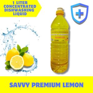 AMECLEAN SAVVY PREMIUM Concentrated Dishwashing Liquid Lemon 1 liter