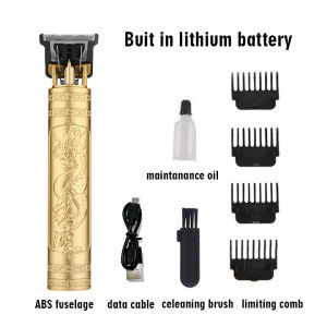 Electric Hair Clipper For Men USB Rechargeable Beard Shaver  LCD Display T-Blade Haircut Trimmer Kit with Guide Combs