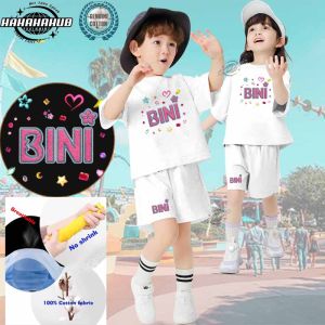 BINI terno 2-IN-1 terno set for kids 4-11 years old TSHIRT AND SHORTS High Quality Cotton Graphic Print M L XL 2XL | S20011