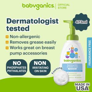 Babyganics foaming dish & bottle soap 473ml - fragrance free