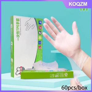 KOQZM 60pcs box Latex Free Gloves TPE Disposable Gloves Transparent Non-Slip Acid Work Safety Food Grade Household Cleaning Gloves