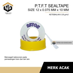 SEALTAPE / SEAL TAPE  12 x 0075 MM x 10 METER ISOLASI PUTIH LENTUR UNTUK CEGAH BOCOR / PIPA KRAN