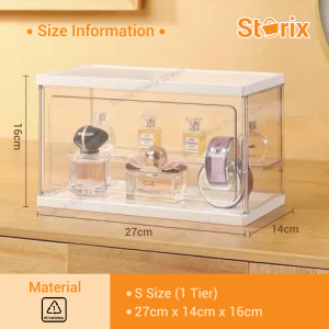 Storix PET Material Perfume Display Rack Lipstick Cosmetics Transparent Perfume Organizer Stackable Box Dust Proof