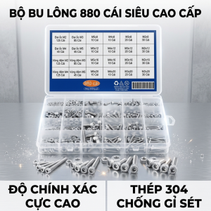 【HCM/24H】Một Bộ 880 Chiếc Thép Không Gỉ 304 Đầu Ổ Cắm Lục Giác Bộ Ốc Vít M2 M3 M4 M5 Có Hạt Và Vòng Đệm Cho DIY Và Sử Dụng Chuyên