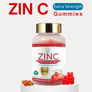 Dr. Pinoca Zin C Gummies Strawberry Renewing Glow Skin Reduces Acne Boosts Antioxidants 60 Gummies