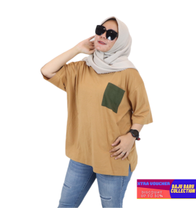 Oversize pocket t-shirt polos baju oversize hijab kekinian terbaru 2022 kaos wanita kasual oversized shirt