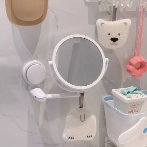 ส่งจากไทย🌈 กระจก กระจกติดผนัง ไม่ต้องเจาะ กระจกติดห้องน้ำ สีขาวมินิมอล สไตล์เกาหลี น่ารักมากๆ ตัวกระจกหมุนได้น้า 02004