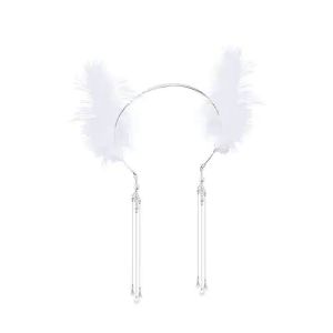 Bando Bulu Wanita Korea Headpiece Bulu Aksesori Rambut Wanita Jepit Bulu