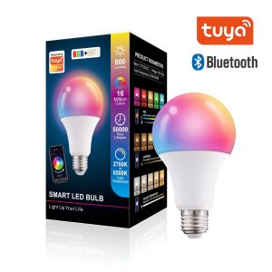 E27 Tuya Bluetooth Smart LED Light Bulb 10W RGB Color Dimmable Bulb LightSmart Life APP Control Home Lighting