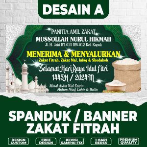 BANNER SPANDUK ZAKAT FITRAH / BANNER SPANDUK PENERIMAAN ZAKAT INFAQ MAL DAN SHODAKOH