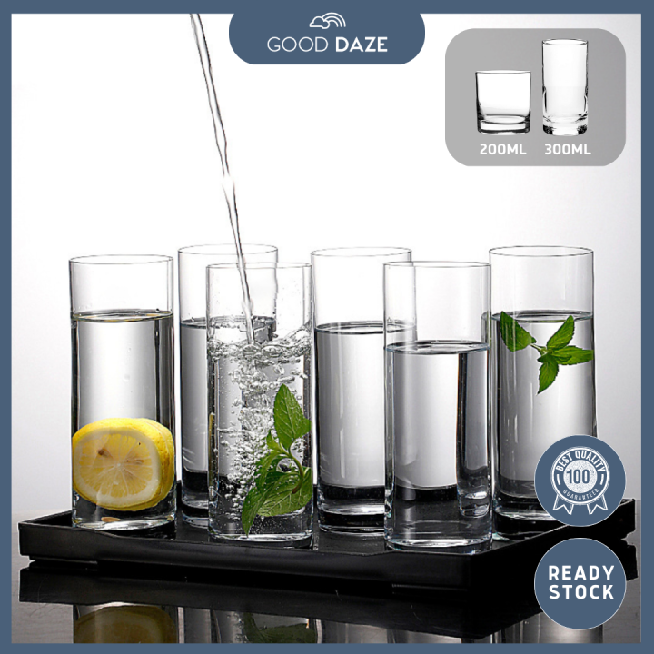 【GOOD DAZE】Lead-Free Crystal Cylinder Tall Glass Cup Highball water ...