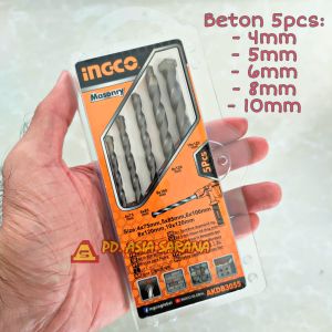 Mata Bor Tembok 4-10mm Set 5pcs INGCO AKDB3055 Masonry Drill Bit Beton