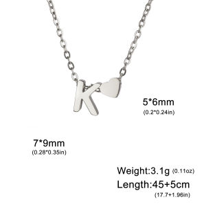 SKYRIM Womens Necklace 26 Letter Love Pendant Titanium Stainless Steel Necklace Collar Chain Fashion Jewelry