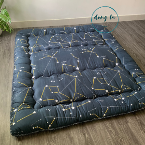 Topper Nệm Bông Gòn Trải Sàn Xuất Nhật FUKOJI Đệm Trải Giường Ngủ Size 1m 1m2 1m4 1m6 1m8 dài 2m Dày 7-9cm