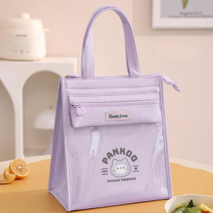 Oxford Fabric Insulated Bento Bag with Cute Prints and Handle RH2482