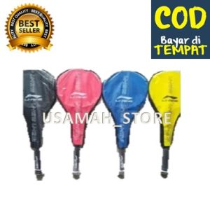 RAKET BADMINTON BULUTANGKIS YONEX/LINING SENAR Setengah cover FREE TAS