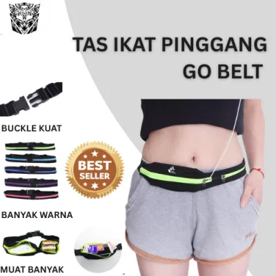 Go Belt Double Pocket Running Belt Tas Jogging model Ikat Pinggang