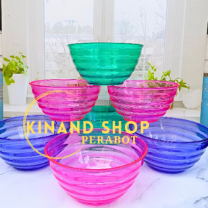 3 PCS MANGKUK KRISTAL TEBAL TAHAN PANAS ULIR TEBAL 7 INCH