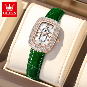 OLEVS Watch for Women Sale Original Waterproof Fashion Korean Style Gypsophila Design Leather Strap Ladies Watch