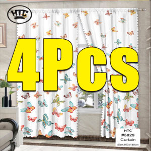 【24Hours Ship】BEKE 4PCS 100×140CM Curtains Set Sale Living Room Elegant Makapal Waterproof Lace Per Set Beige Plain Not Ring Kurtina Sale 15 Pesos Door Mahaba Window Stitch Kurtina With Design For Window Makapal 100 Cotton Set  Curtains For Window