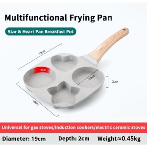 3 IN 1 Pancake Pan Titanium Non-Stick Omelette Pan Egg Burger&Steak Pancake Maker for Induction&Gas