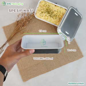 Alumunium Foil Tray Cup AX 350 / BX 4381 + Tutup Mika Lasagna Mentai Dimsum Macaroni Schotel isi 1 Pack
