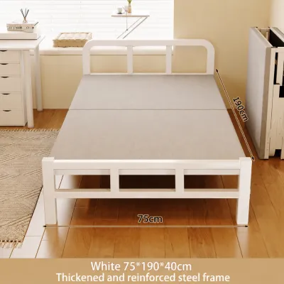 Metal 100/120CM Black/White Foldable Portable Bedroom Folding Single / Single Bed Frame /Folding Bed Compact Folding Bed/Mattress
