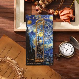OKONOK 1pc loại Dấu trang Phong cách cổ điển Khoét rỗng Dấu trang Van Gogh Di động Bộ sưu tập tranh sơn dầu Kẹp trang đọc sách Những người yêu sách