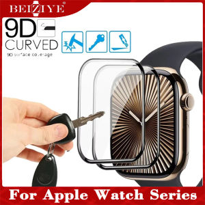 3D Curved Edge HD Tempered Glass for apple watch series 11/10/9/8/7/6/SE 49mm 41mm 45mm 40mm 44mm 42mm 46mm Screen Protector film iwatch ultra 3 Ultra 2 49mm glass film-black